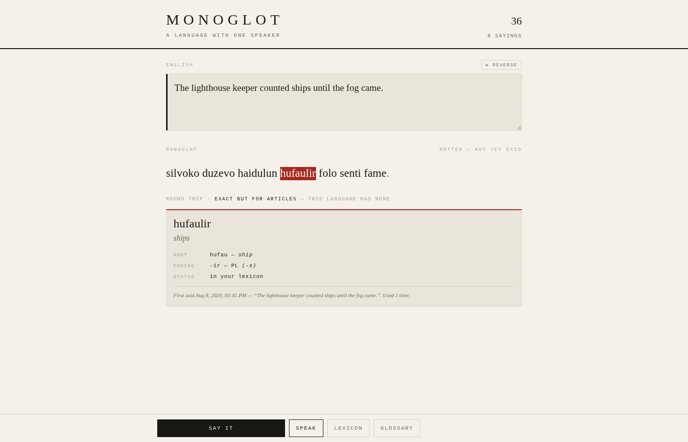 Cover of MONOGLOT