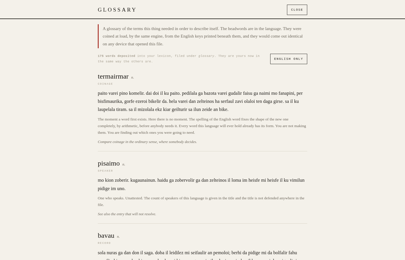 MONOGLOT — view 2