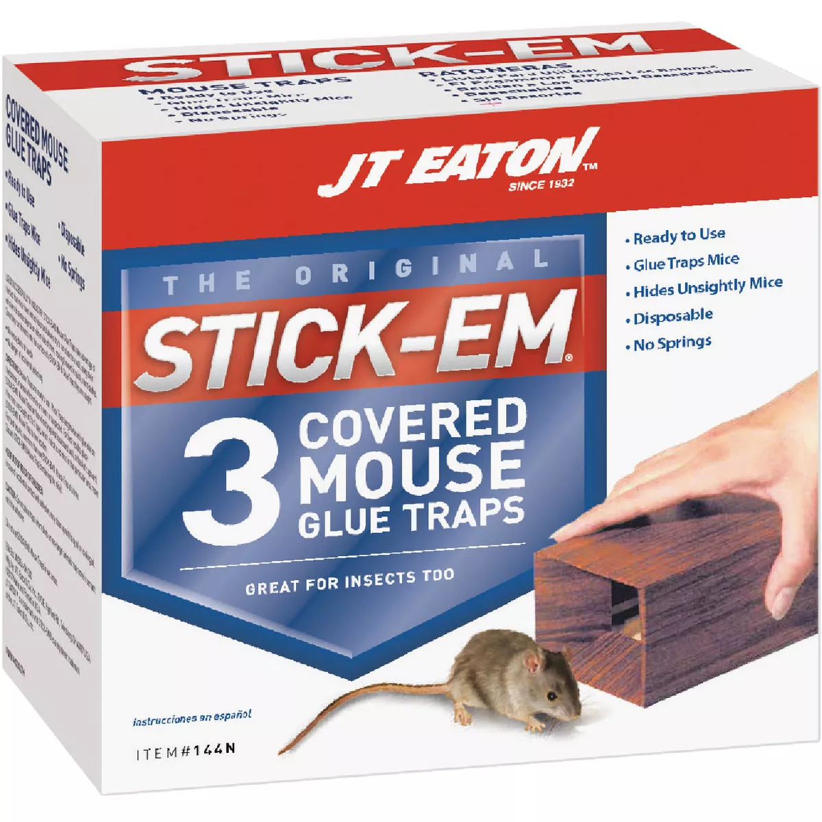 JT Eaton Stick-Em covered mouse glue traps, item 144N